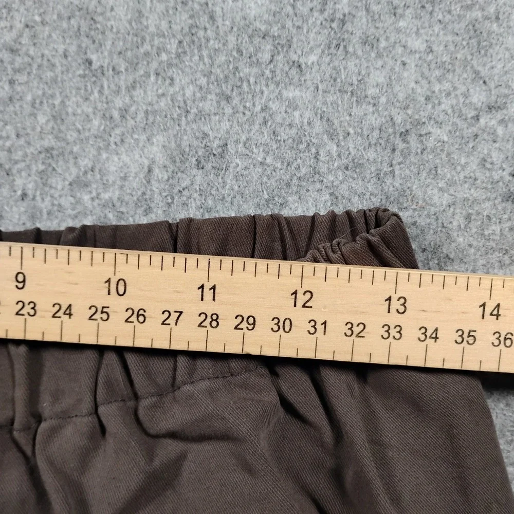 Lauren Manoogian Brown Cotton Elastic Waist Tapered Cuffed Trouser Pants Size 2